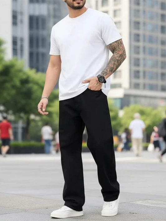 Men's Loose-Fit Casual Black Pant