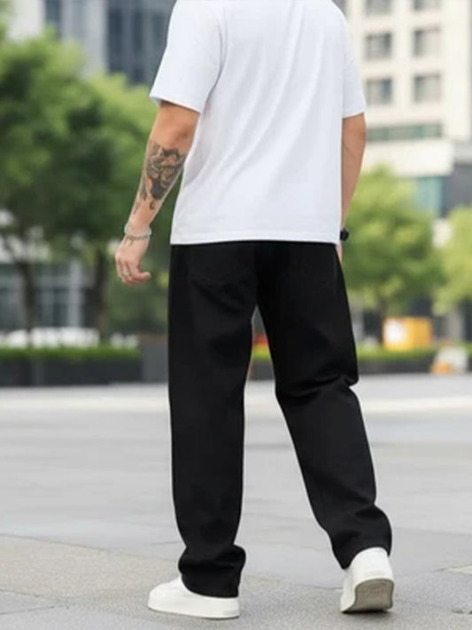 Men's Loose-Fit Casual Black Pant