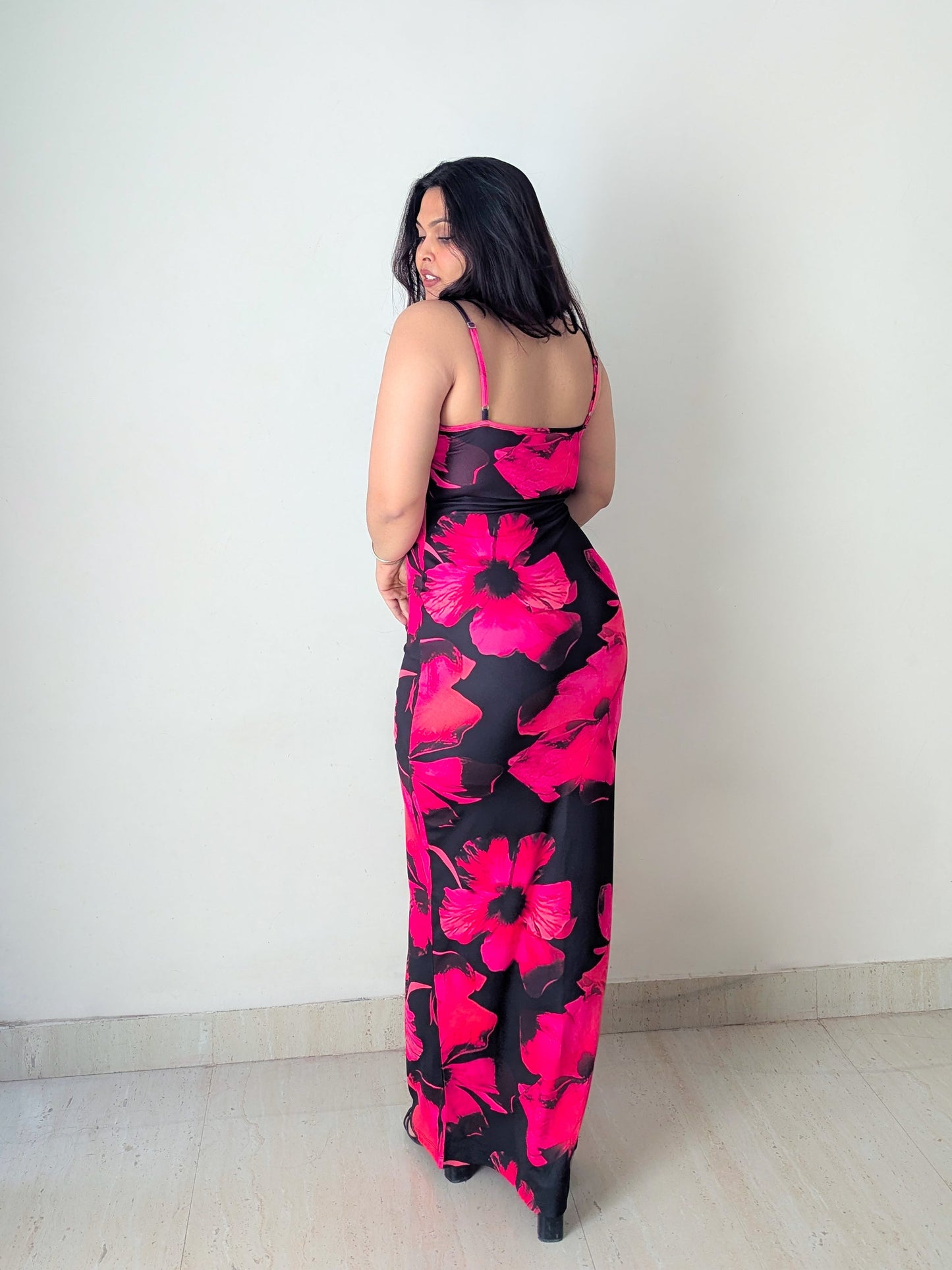 Cheekee's Flowery black bodycon dress