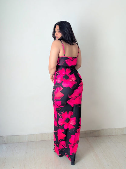 Cheekee's Flowery black bodycon dress