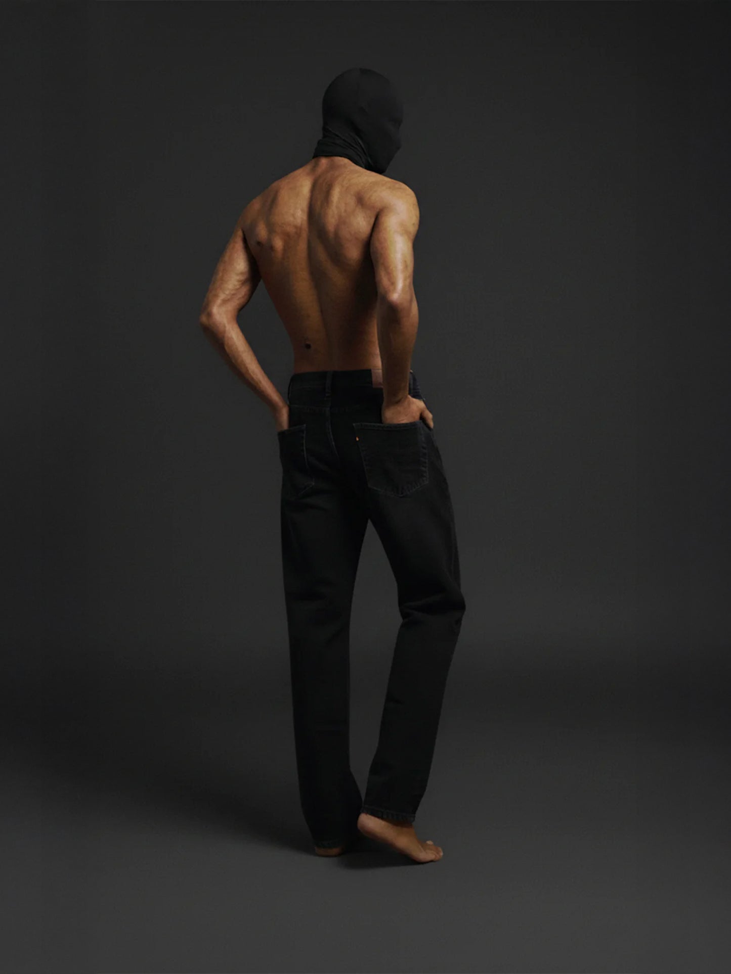 Men's Vintage Black Straight-Leg Denim