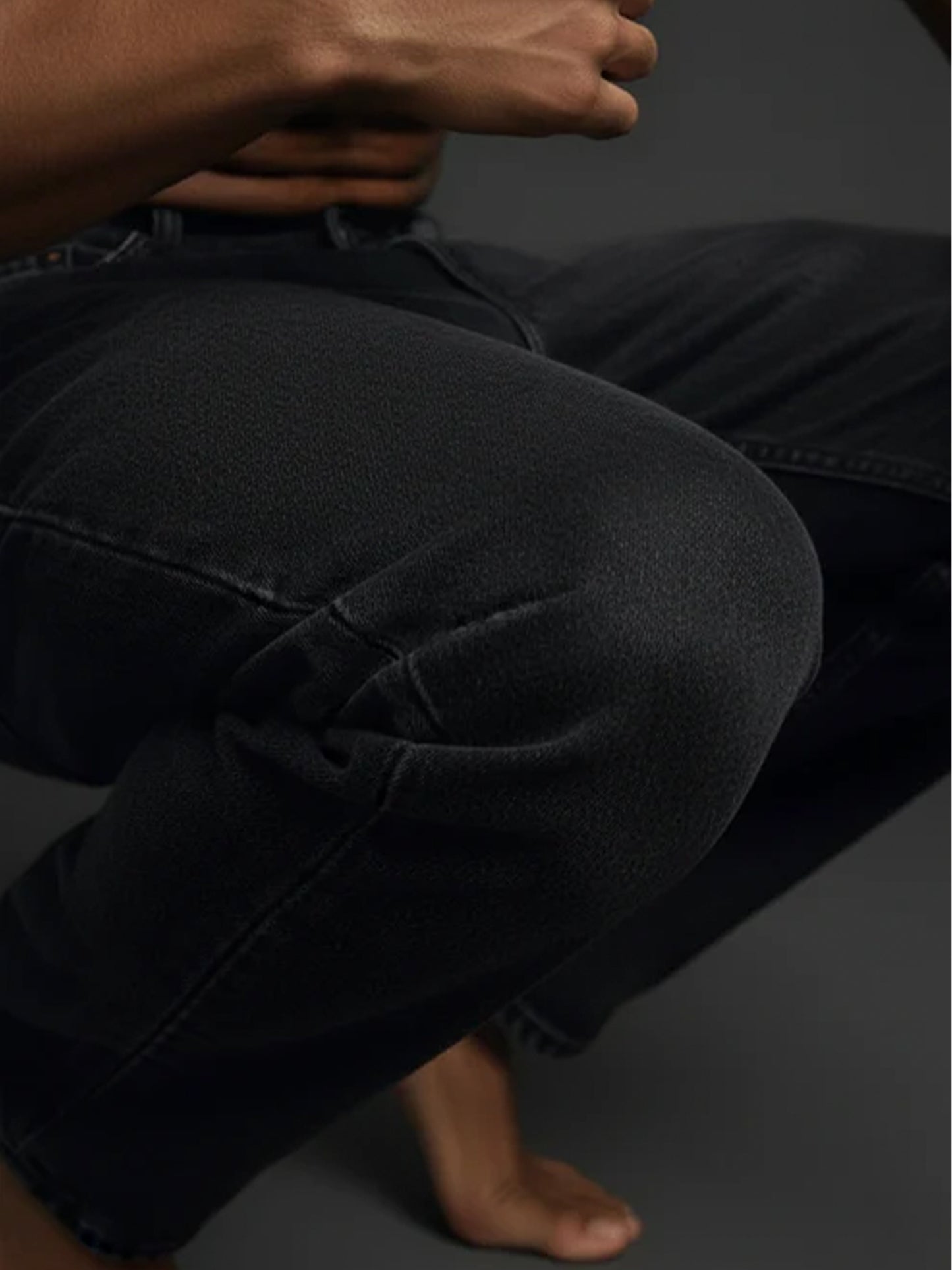 Men's Vintage Black Straight-Leg Denim