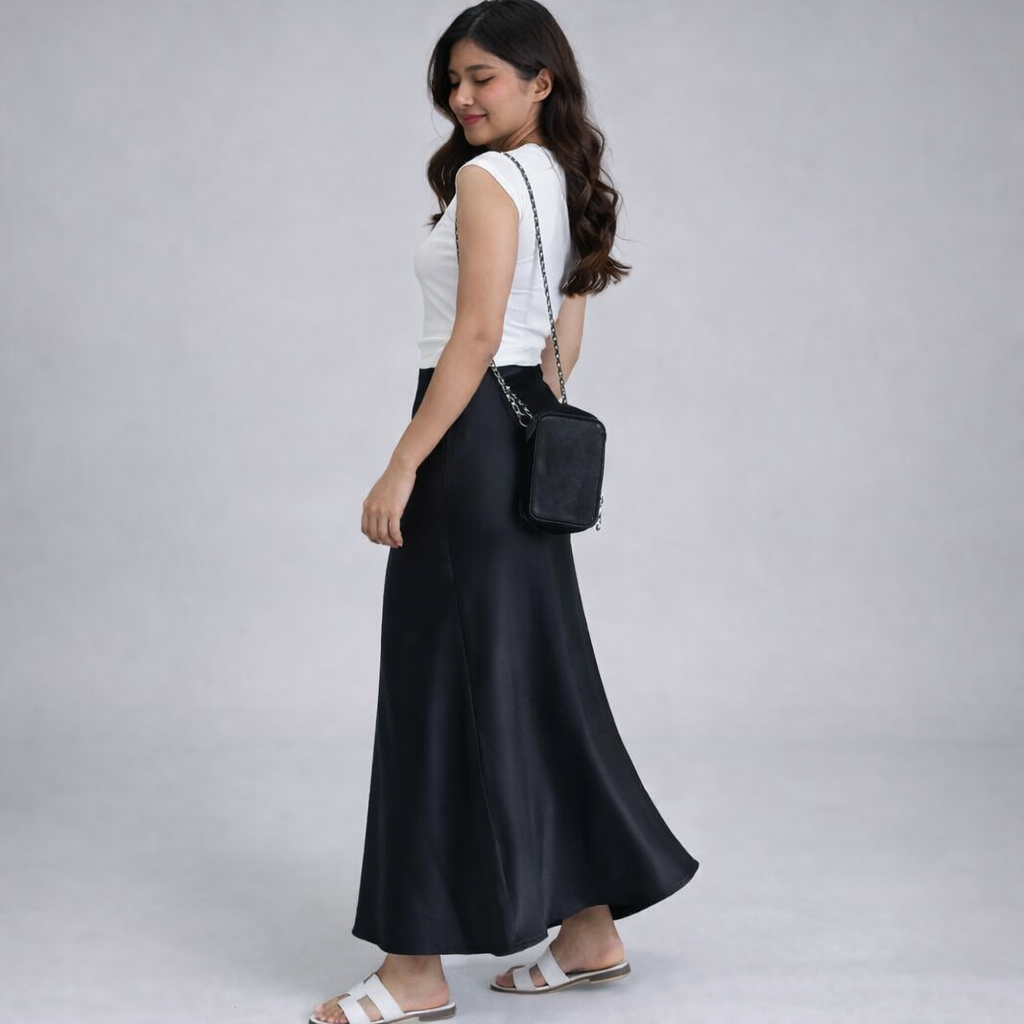 Cheekee Premium Satin Maxi Skirt