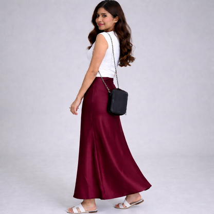 Cheekee Premium Satin Maxi Skirt