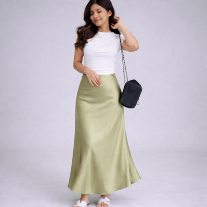 Cheekee Premium Satin Maxi Skirt
