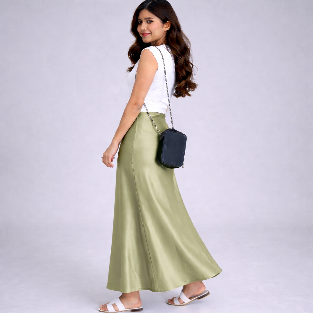 Cheekee Premium Satin Maxi Skirt