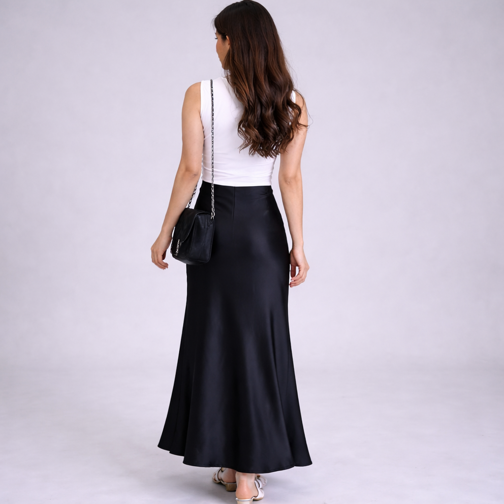 Cheekee Premium Satin Maxi Skirt