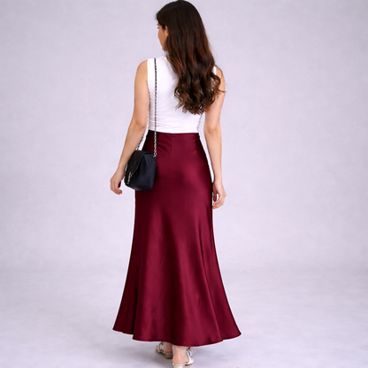 Cheekee Premium Satin Maxi Skirt