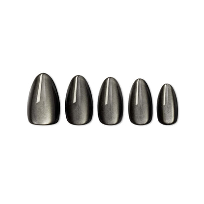 Smoky Charcoal Cat-Eye Press-On Nails