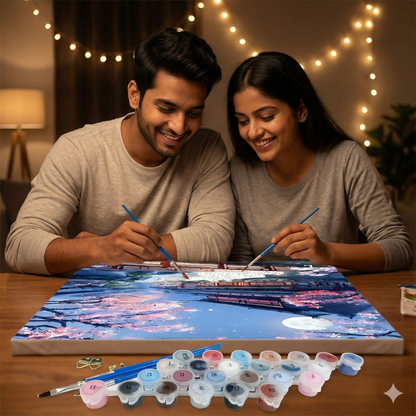 Moonlit Sakura – Paint by Numbers Kit
