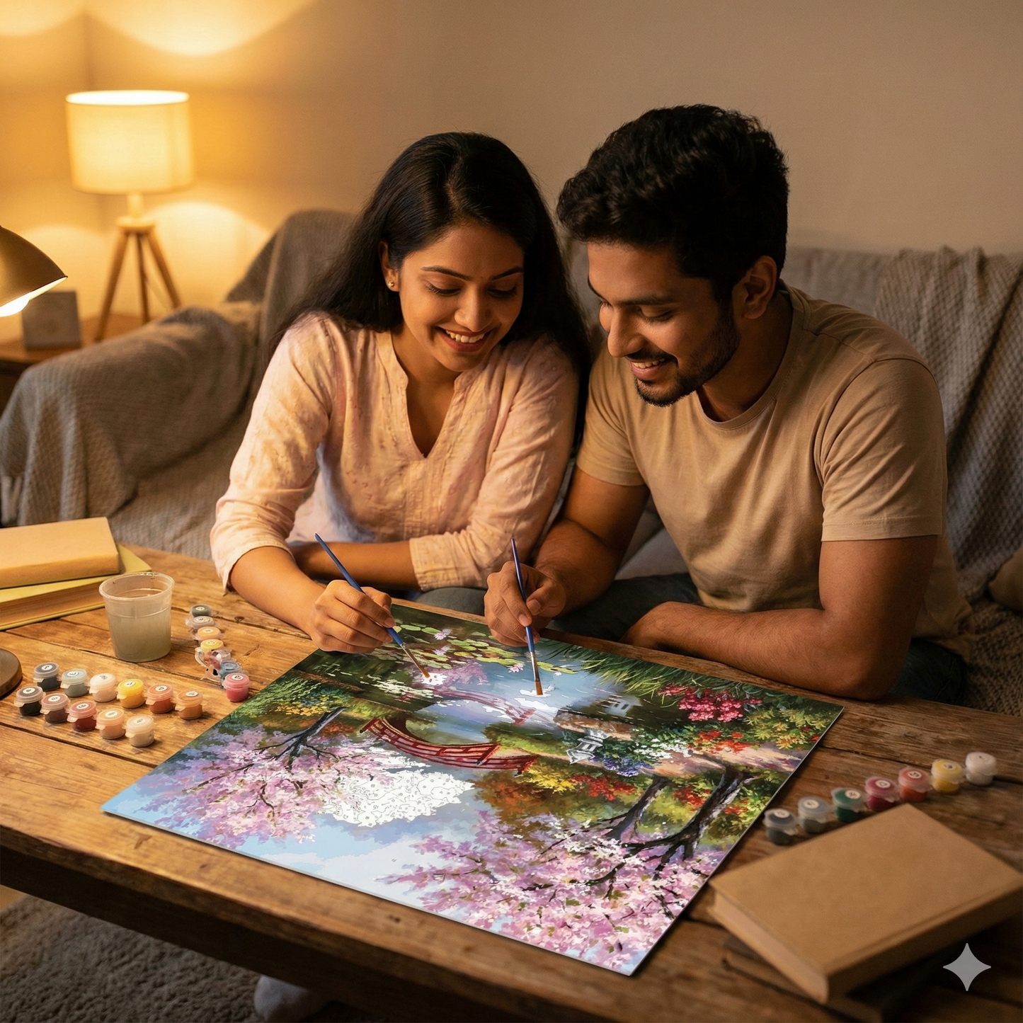 Japanese Cherry Blossom Bridge – Paint by Numbers Kit