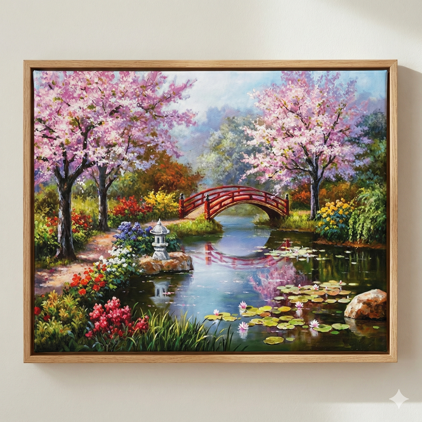Japanese Cherry Blossom Bridge – Paint by Numbers Kit