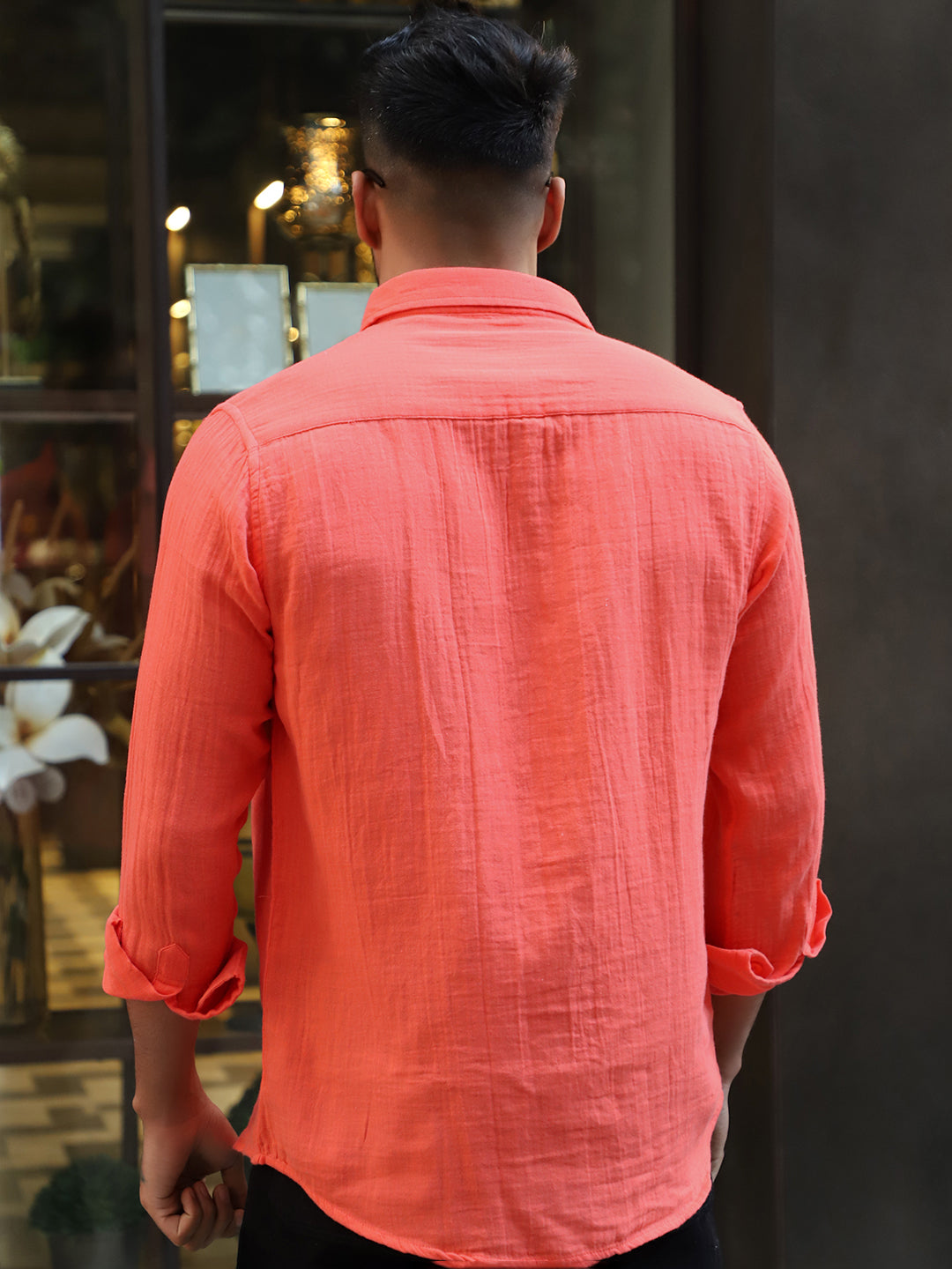 Vero Vibe Lucas Double Clothe Red Orange Shirt