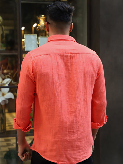 Vero Vibe Lucas Double Clothe Red Orange Shirt
