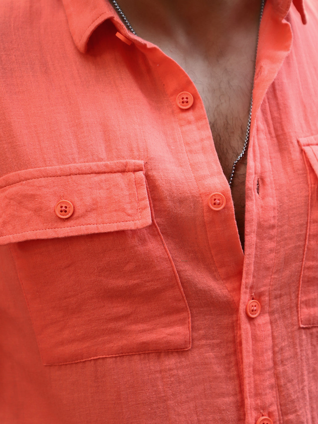 Vero Vibe Lucas Double Clothe Red Orange Shirt