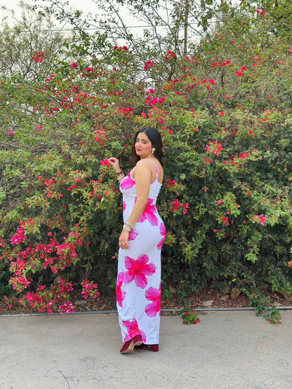 Cheekee Blossom white bodycon dress