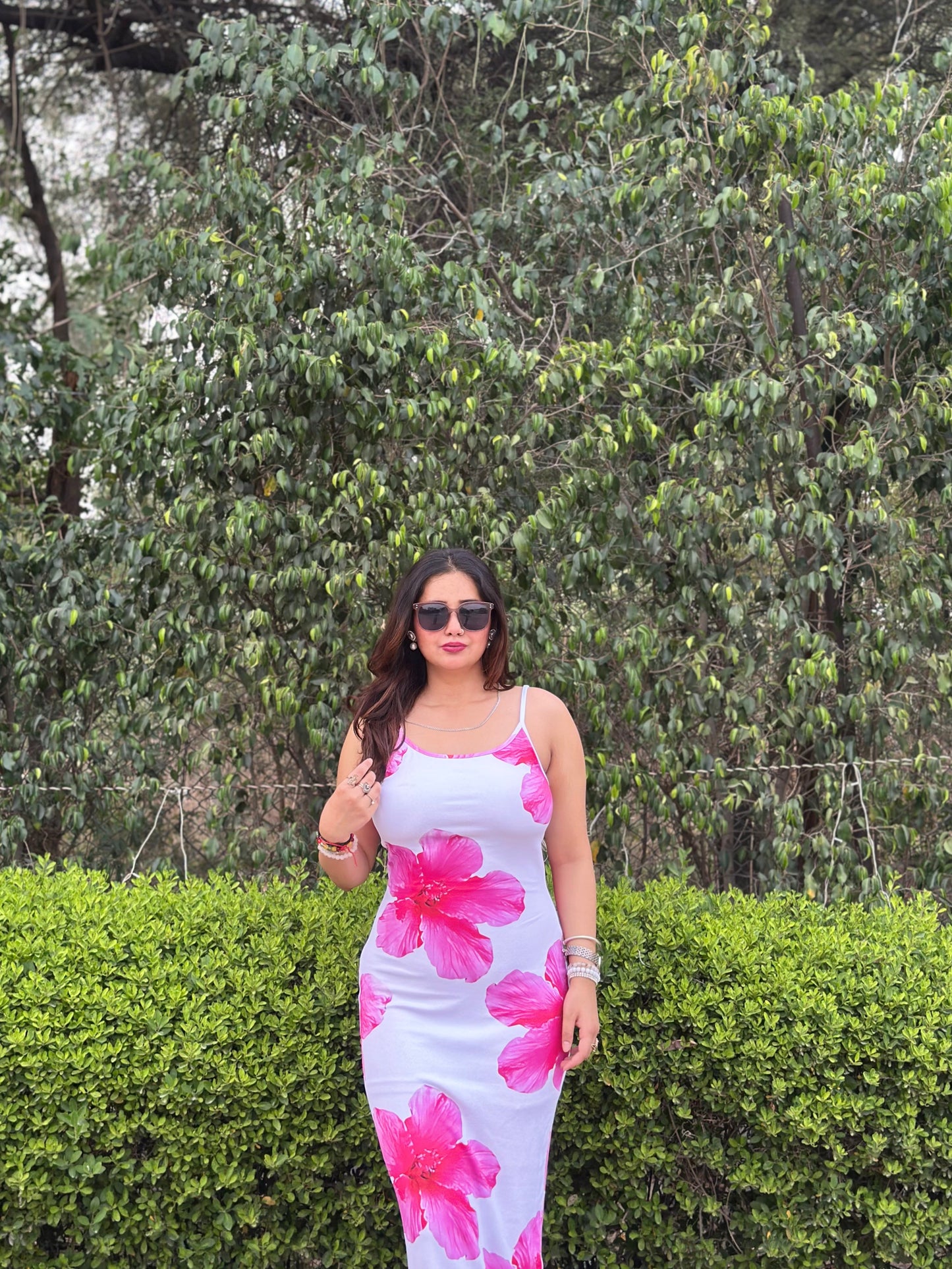 Cheekee Blossom white bodycon dress