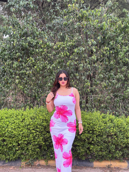 Cheekee Blossom white bodycon dress