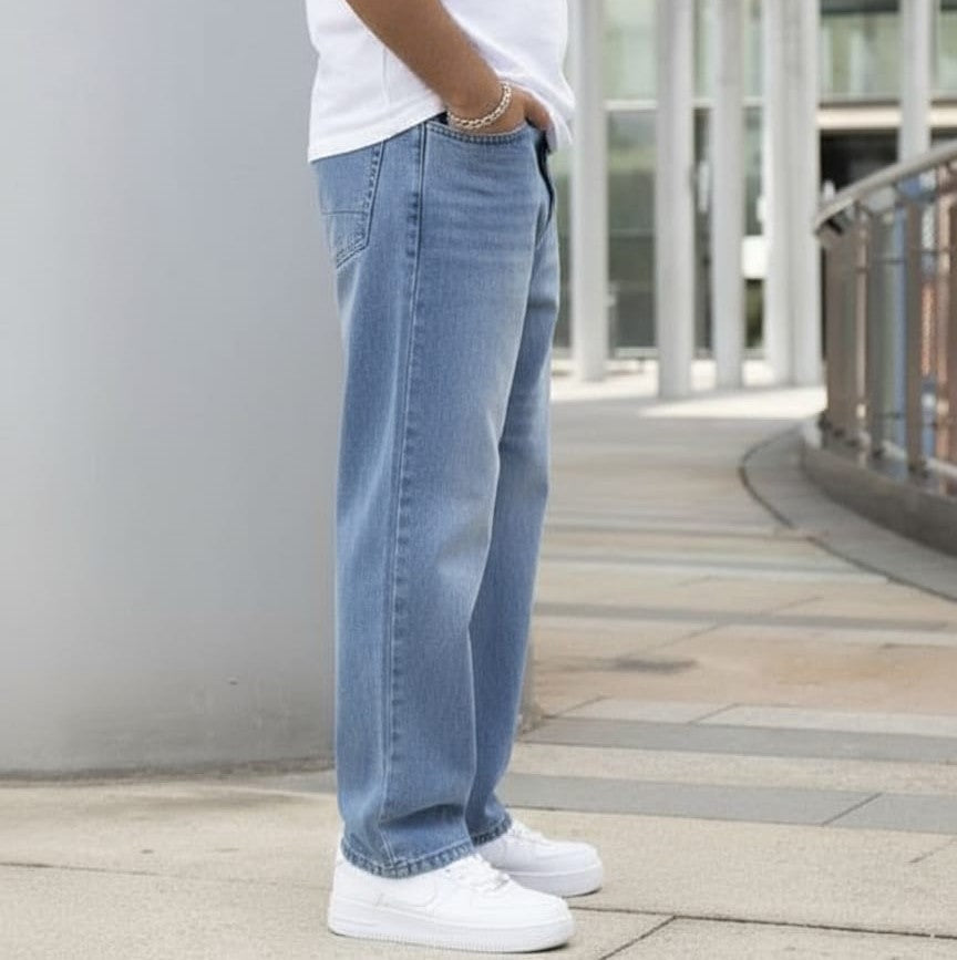Light Blue High-Rise Straight Jeans
