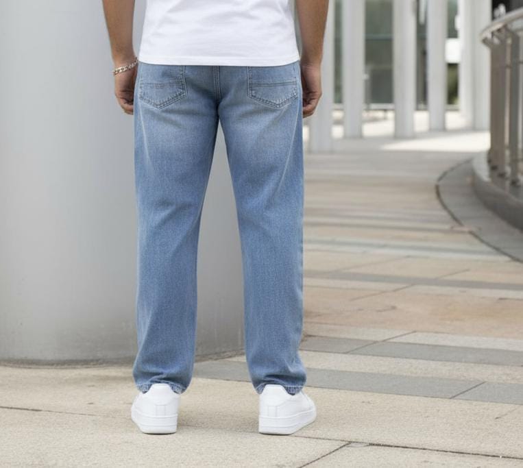 Light Blue High-Rise Straight Jeans
