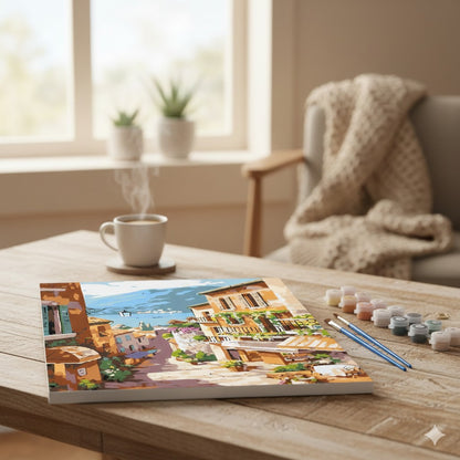 Sun-Drenched Mediterranean Escape | Premium Paint by Numbers Kit