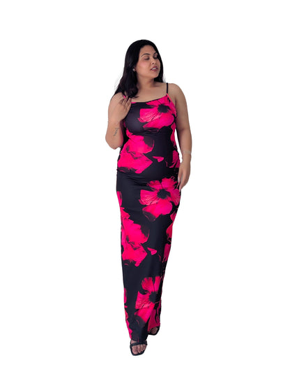 Cheekee's Flowery black bodycon dress